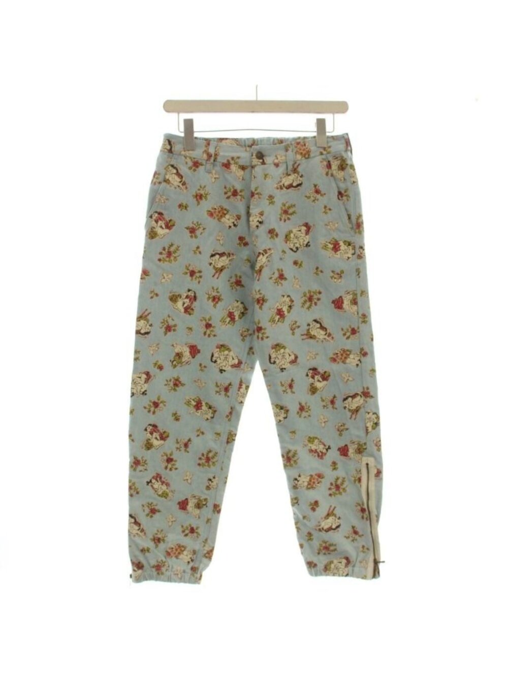 Gucci Lovers Print Denim Jeans Pants All Over Pattern 28 Light Blue